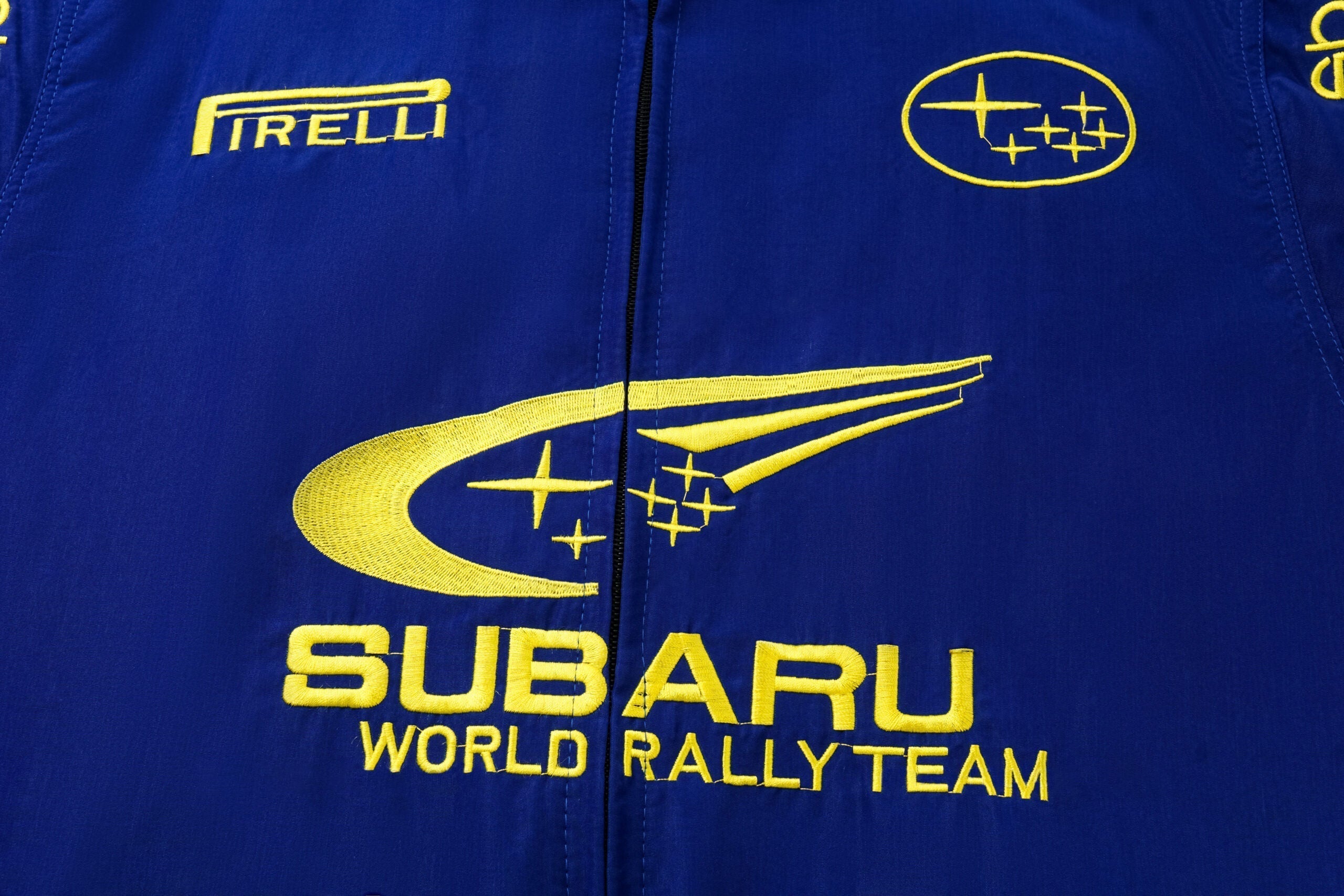 Subaru World Rally Team Jacket – Blue & Yellow Motorsport Racing Zip-Up