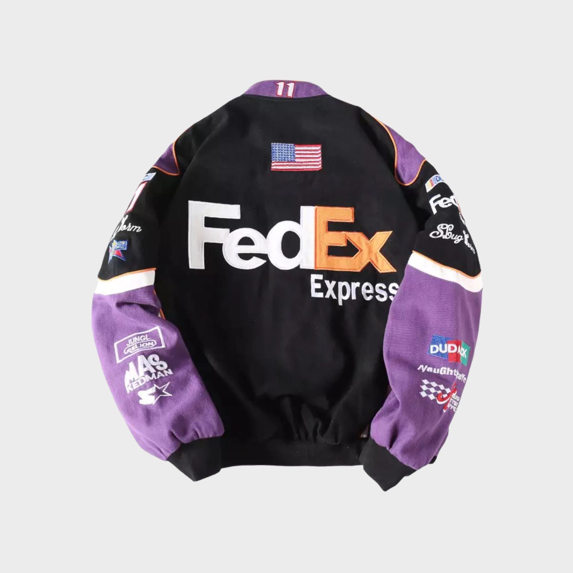 FedEx Nascar Racing Jacket – Embroidered Black/Purple Motorsport Coat