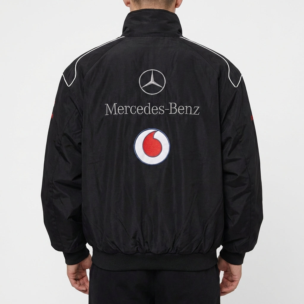 Mercedes-Benz Racing Jacket Black | Full-Zip Stand Collar Motorsport