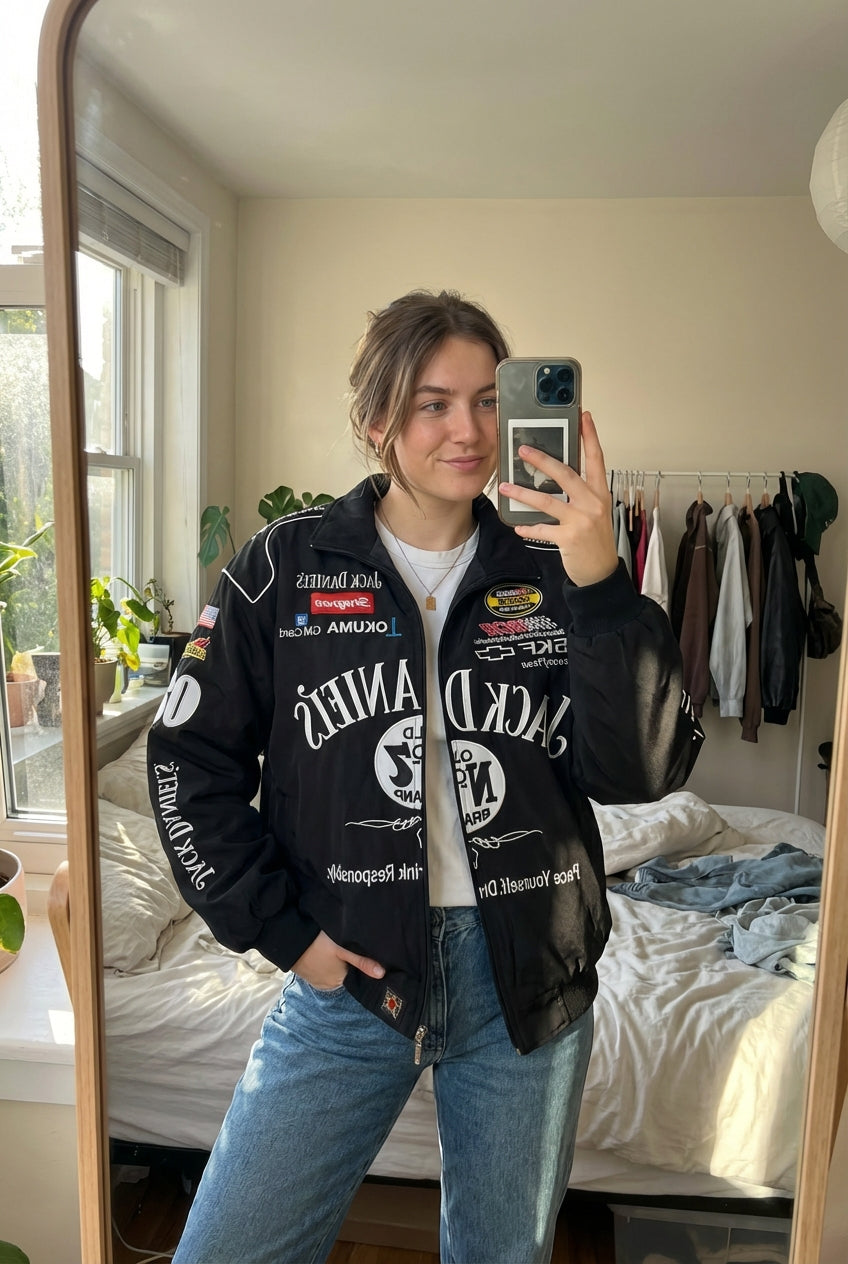 Jack Daniel's Old No. 7 Racing Jacket Black | Full Zip NASCAR Sponsor Logos