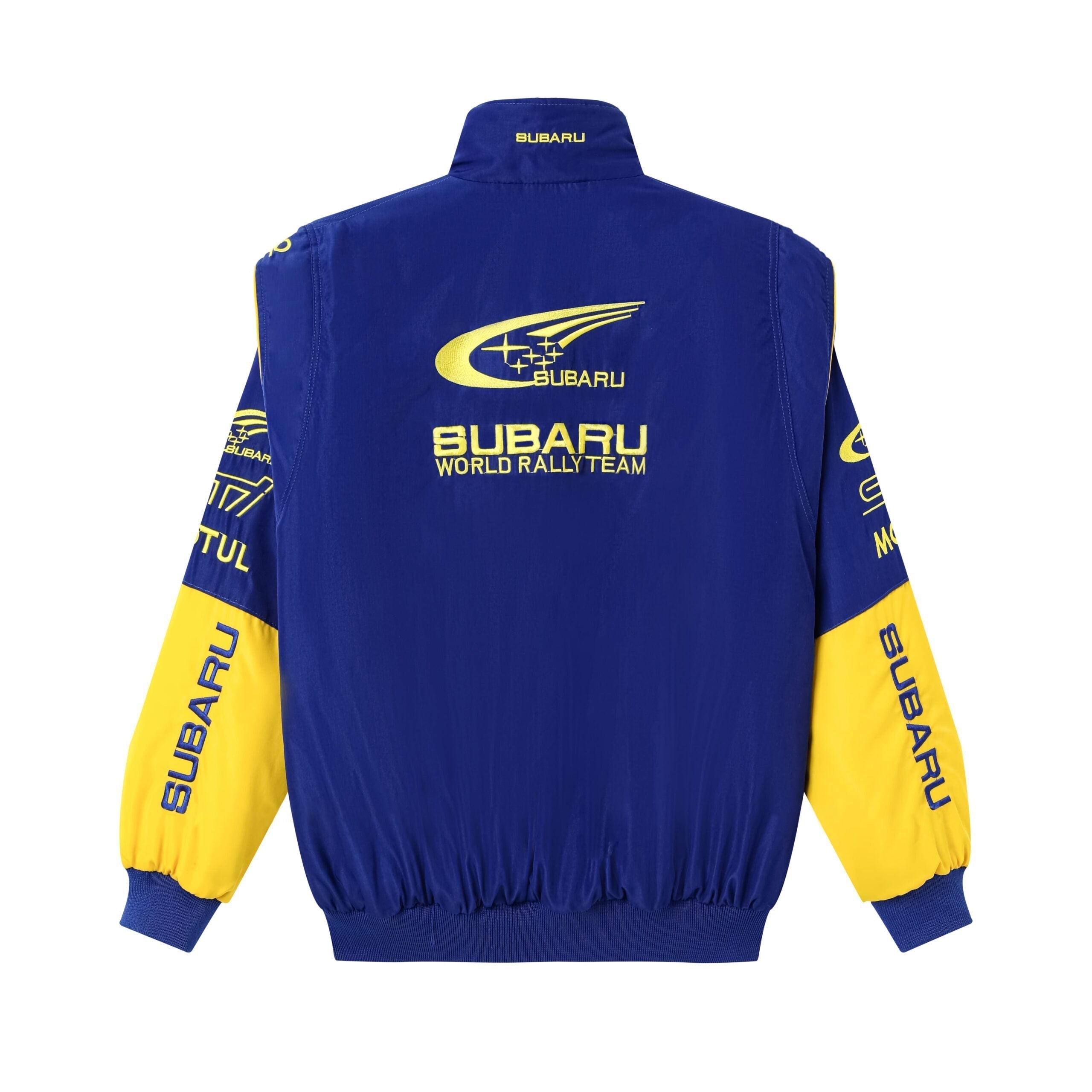 Subaru World Rally Team Jacket – Blue & Yellow Motorsport Racing Zip-Up