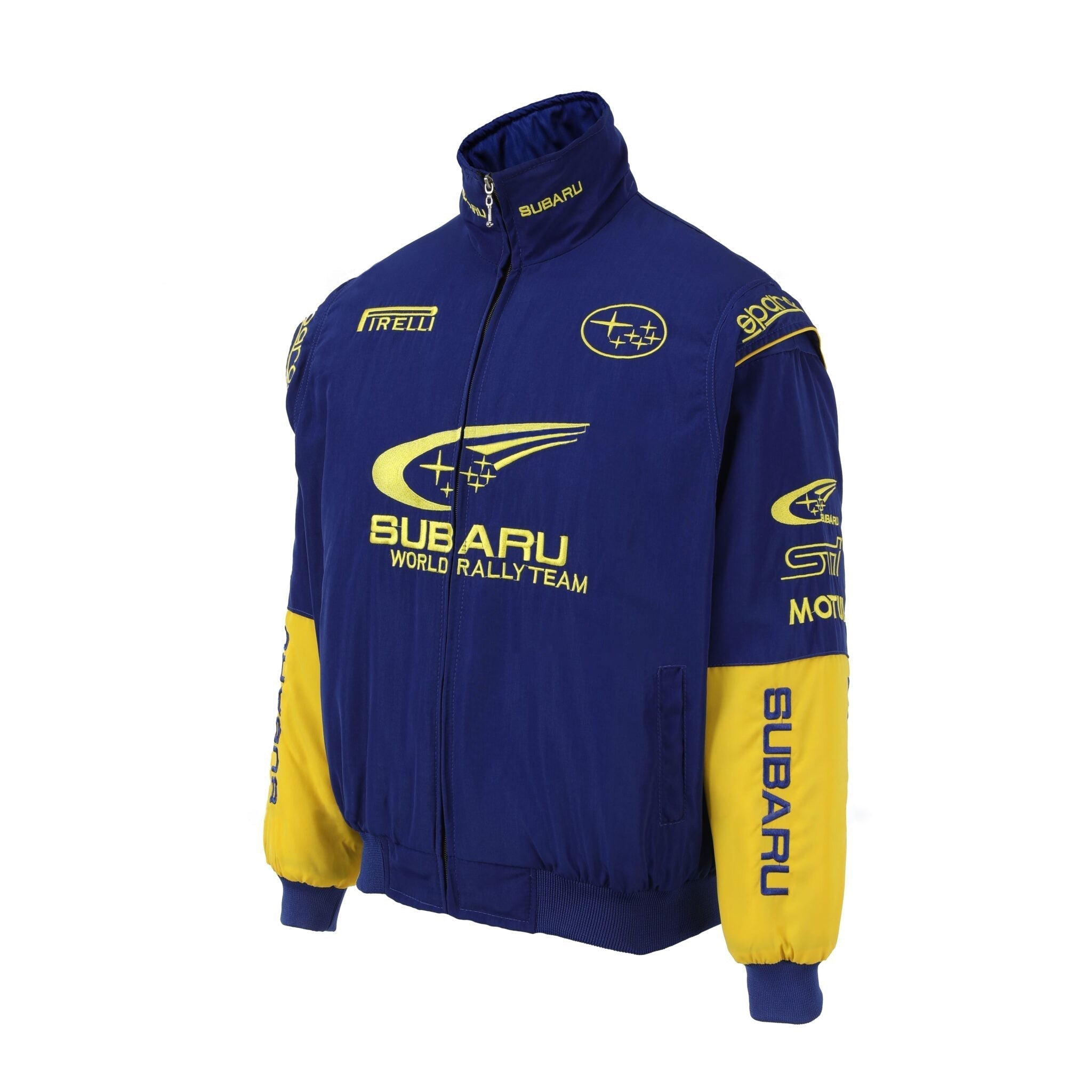 Subaru World Rally Team Jacket – Blue & Yellow Motorsport Racing Zip-Up