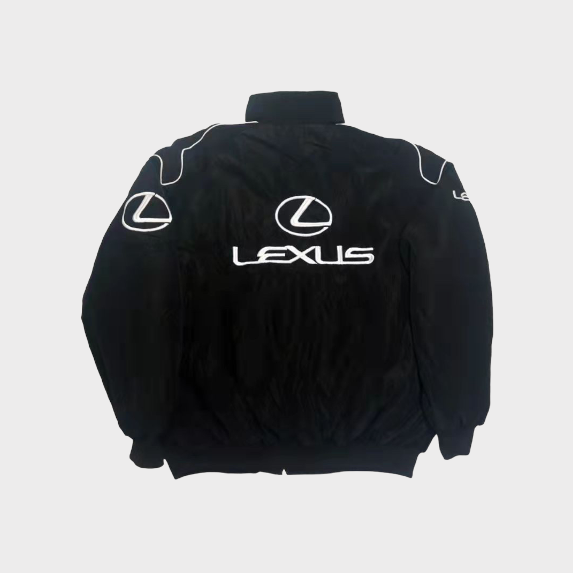 Lexus Racing Puffer Jacket – Black Embroidered Motorsport Windbreaker